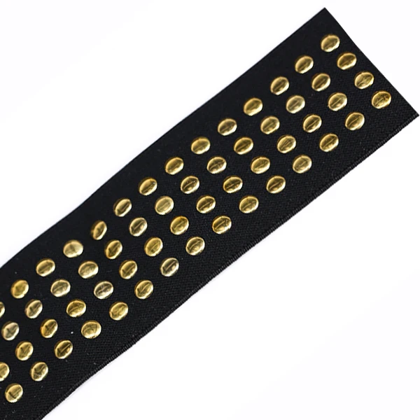 Эластичная эластичная лента из бисера черного и золотого цветов 49 мм ремень в