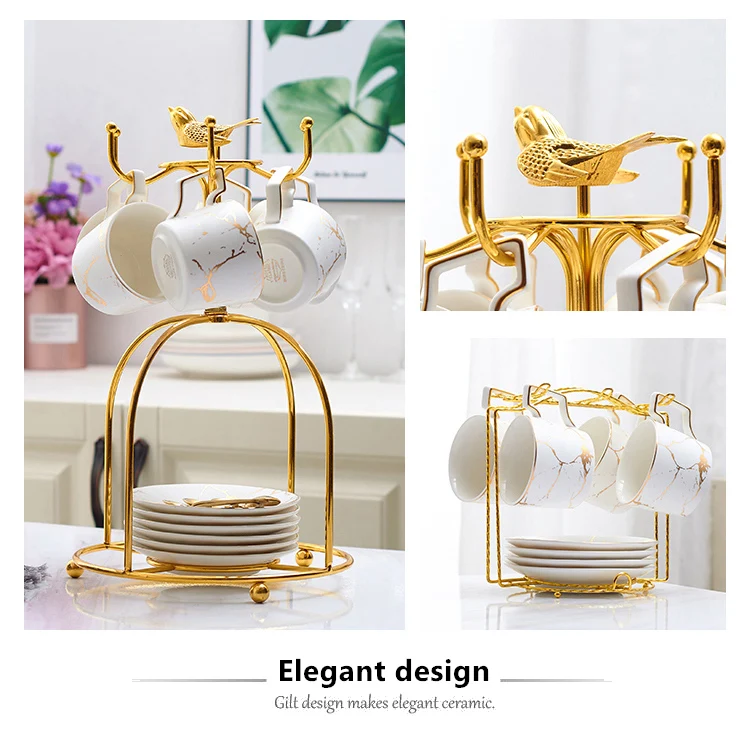 Мрамор Керамика Кофе чашка с блюдцем ложка 200 мл Nordic Чай чашки Матовый фарфор Чай расширенный набор Чай чашка кафе эспрессо чашка