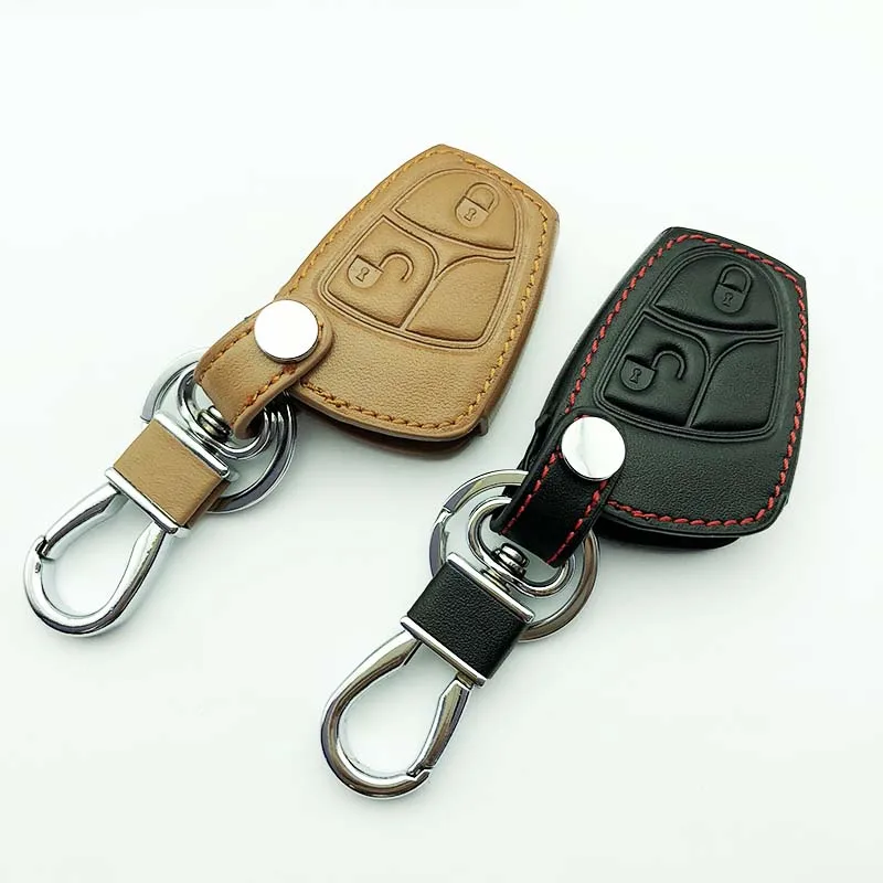 CarLeather ключа автомобиля чехол для Mercedes Benz W203 W210 W211 amg W204 CLS CES CLK CLA SLK Classe смарт-автомобильный брелок