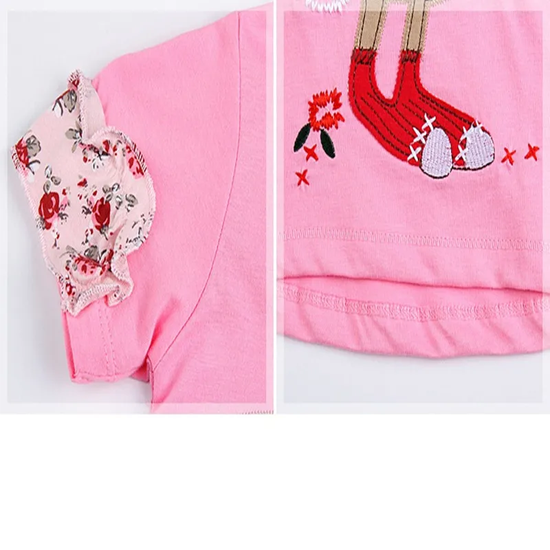 2017 Девушки Летние Повседневная Одежда Малыша Милые Футболки С Кролик Девушка 100%