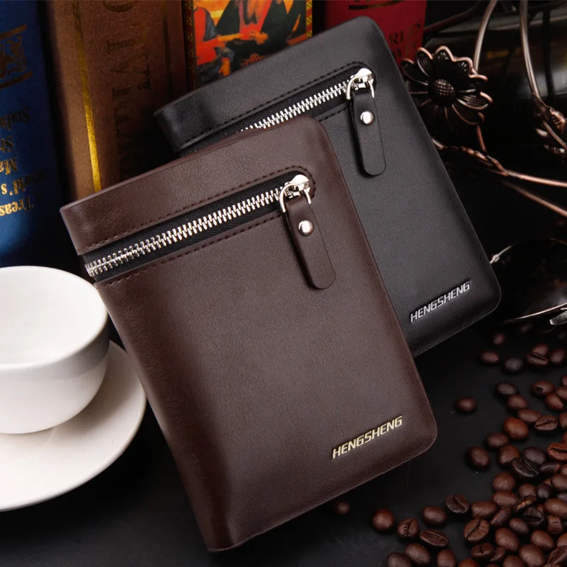 Новый 2016 Бумажник Мужчины PU Кожа Моды Короткий Параграф Известный Бренд