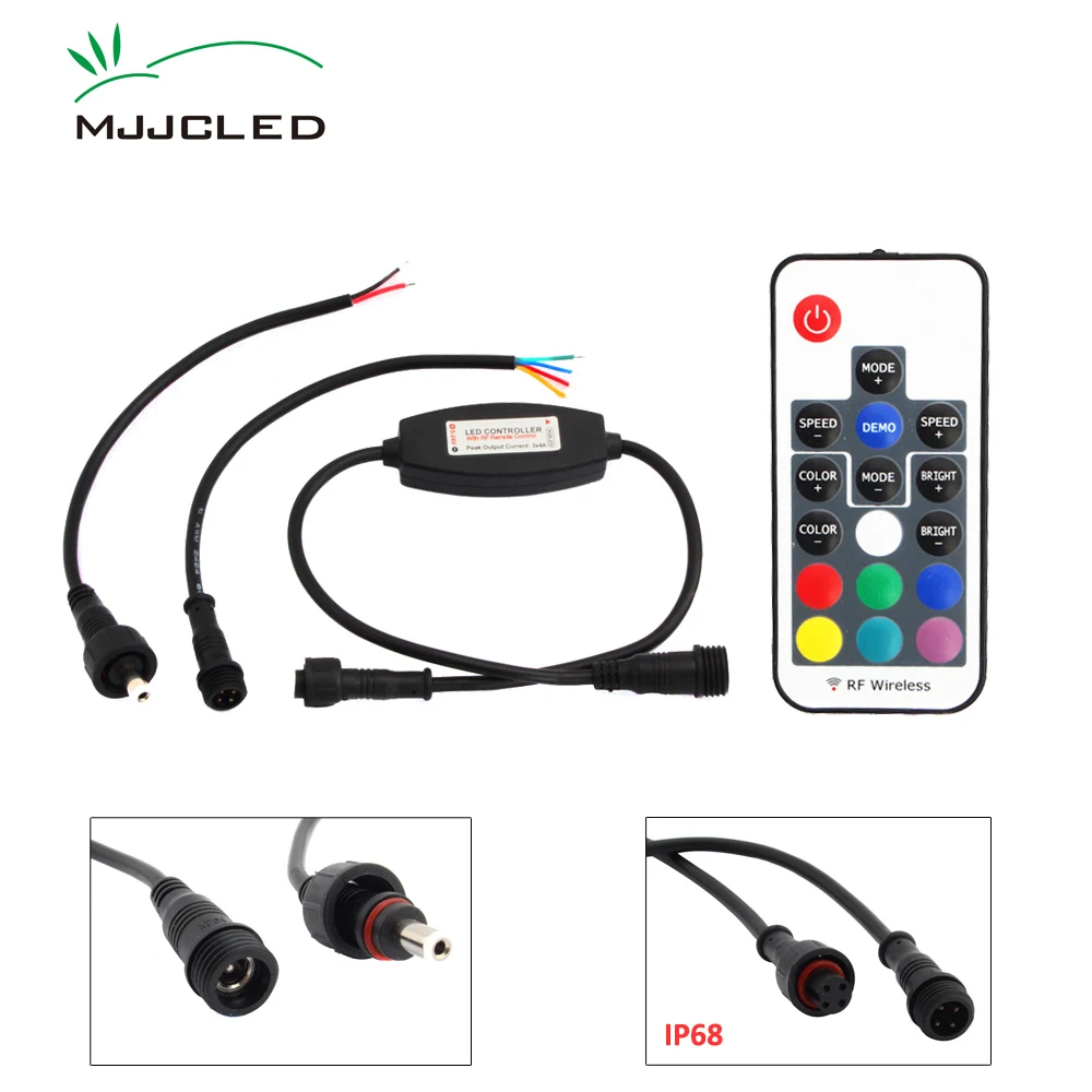 

17 Keys Mini RF Wireless LED Dimmer RGB LED Remote Controller Waterproof IP68 DC 5V 12V 24V RGB Controller for RGB LED Strip