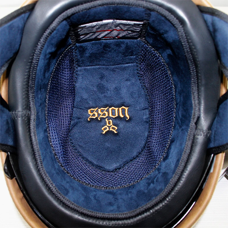 Мотоцикл мотоциклист половина из искусственной кожи ретро шлем козырек с