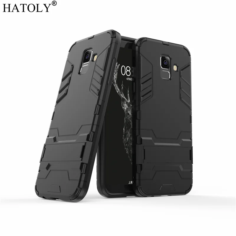 HATOLY армированный чехол для Samsung Galaxy J8 Plus 2018 с роботом силиконовая резина жесткая