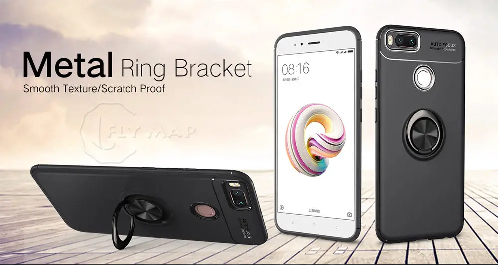 Чехол с металлическим кольцом для Xiaomi Mi A1 A 1 1A MiA1 MDG2 Невидимый кронштейн Мягкий