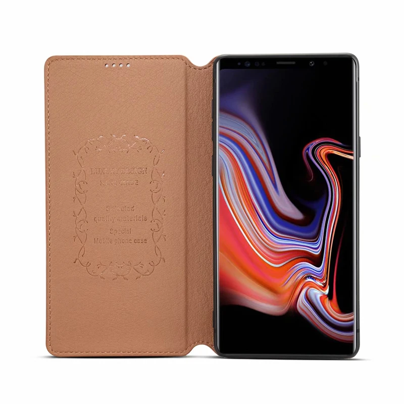 Деловой чехол для Samsung Galaxy Note 9 чехол-кошелек из мягкого ТПУ Винтажный сумка