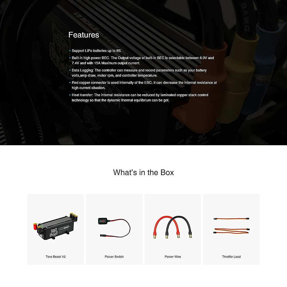 V2 200A Brushless ESC 8S Programmable Biult-in BEC for 1/5 RC Off Road Car Parts Accessories | Игрушки и хобби