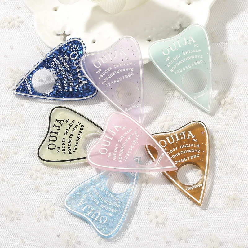 10 шт. 42*60 мм Ouija Planchette Амулеты с плоской задней частью кабошоны из смолы блестящие аксессуары для ожерелья Кулон DIY
