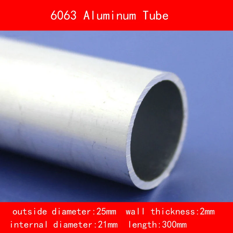 Купи External diameter 25mm internal diameter 21mm wall thickness 2mm Length 300mm 6063 Aluminium Tube AL Pipe DIY Material за 1,562 рублей в магазине AliExpress