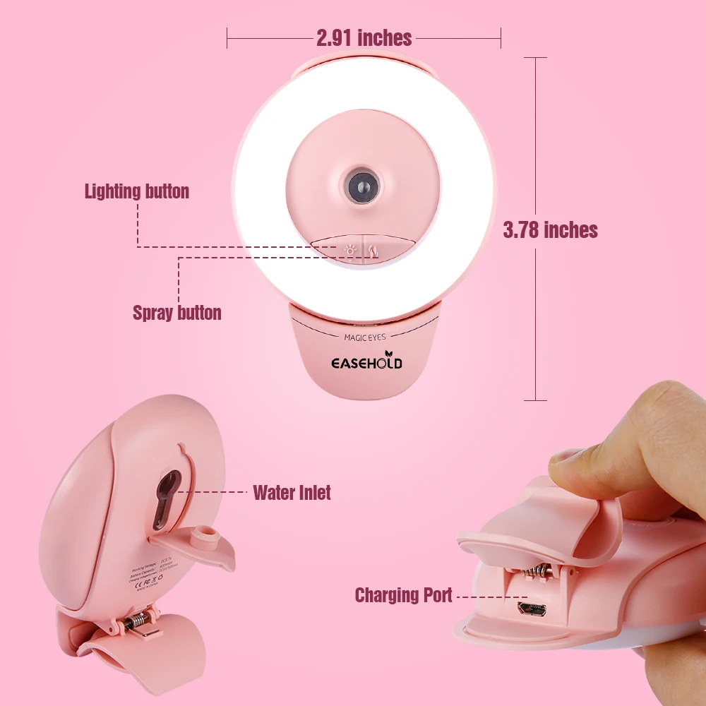 EASEHOLD мини удобный 2-в-1 Selfie Ring Light Ультразвуковой увлажнитель воздуха диффузор