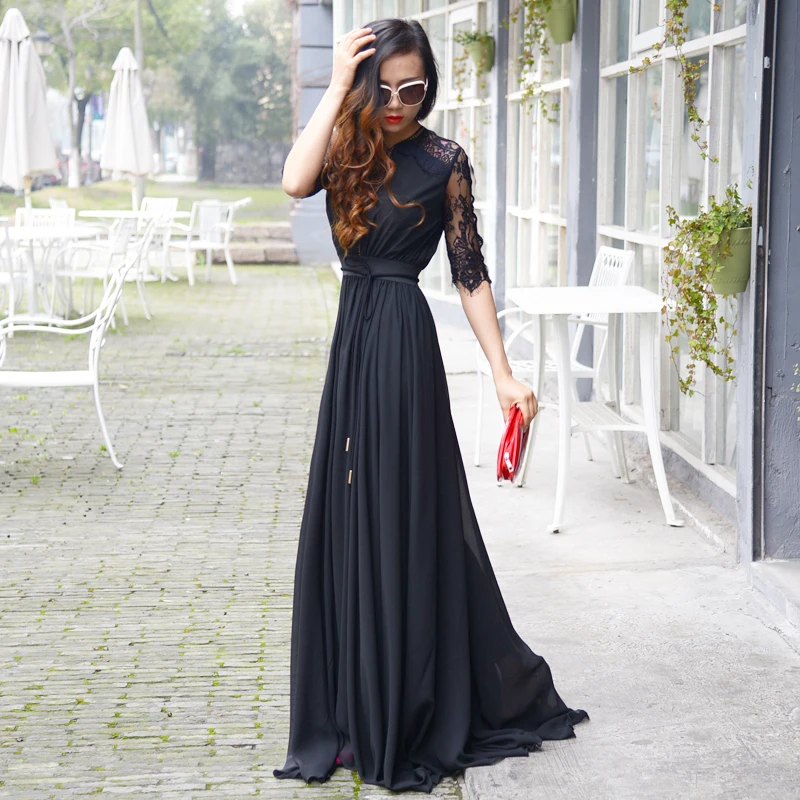 Для женщин пикантные летние кружевное платье длинное Европа Новая мода