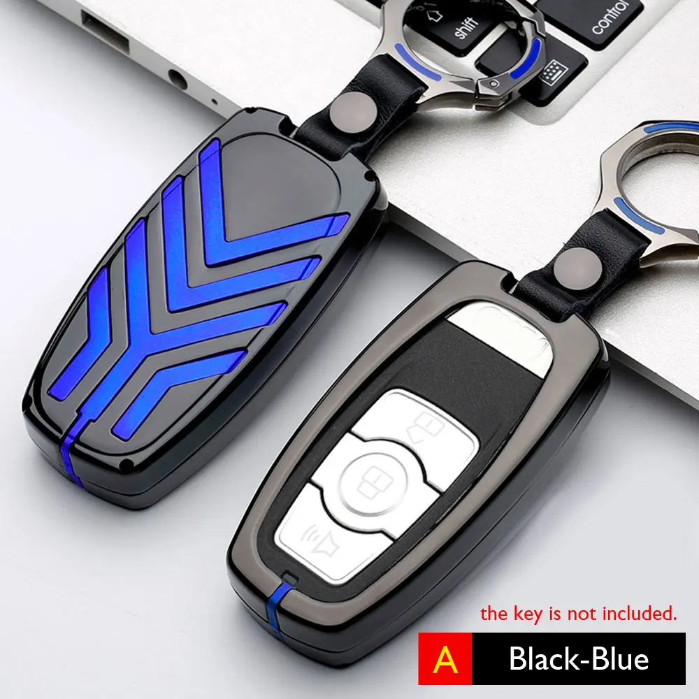 A-Black-Blue GMW H6 Samrt Автомобильный ключ крышка цветная полоса цинковый сплав пульт дистанционного управления брелок Оболочка Чехол брелок кожа для Great Wall Haval Coupe H7 H8 H9 - Название цвета: A-Black-Blue