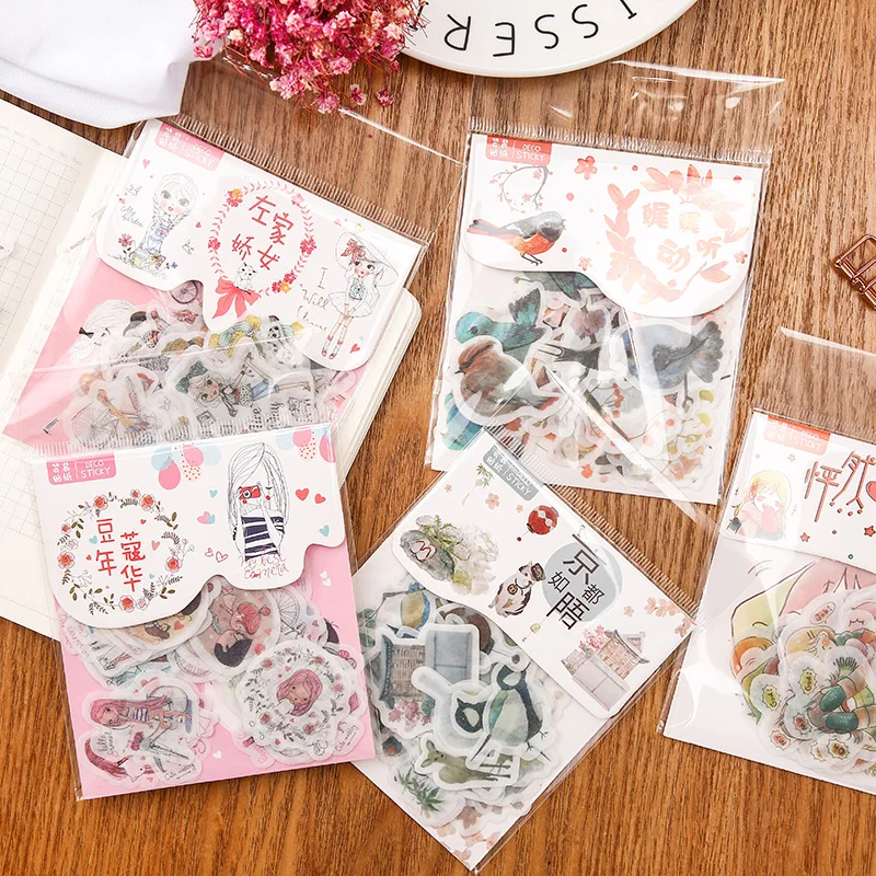 40 шт./лот Zhixiansheng милые наклейки для девочек-подростков декоративные DIY рукоделия