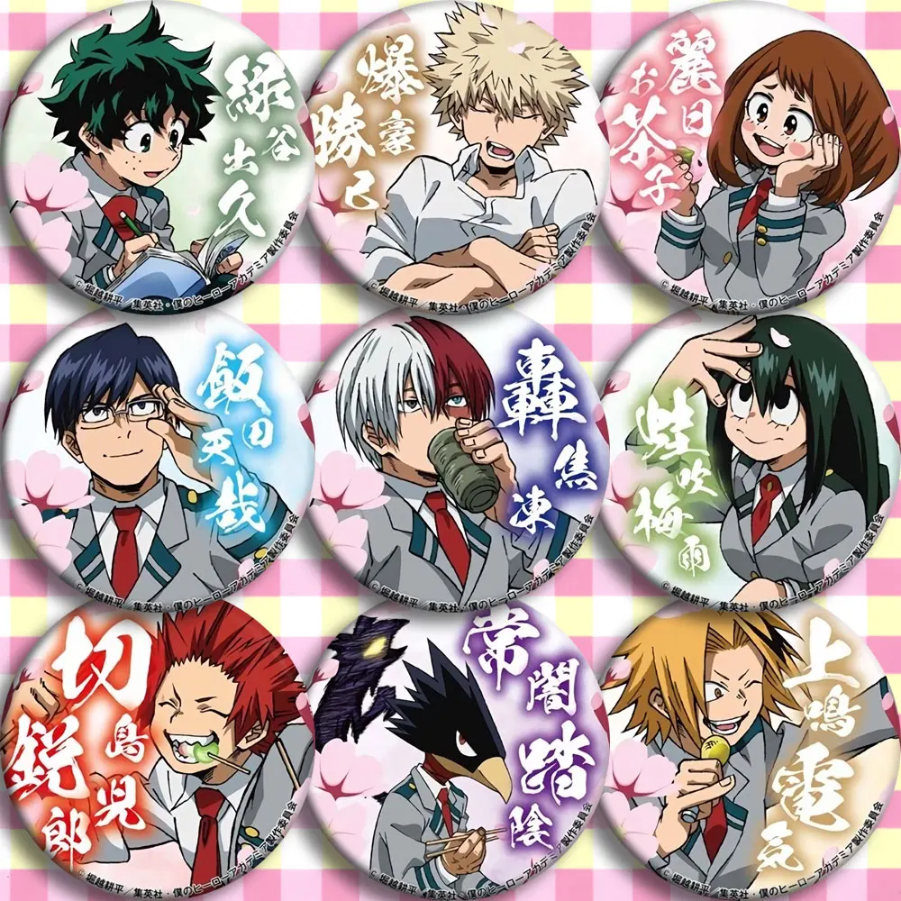 

My Hero Academia Badge Boku no Hero Academia Uraraka Ochako bakugou katsuki Todoroki Midoriya Izuku Shoto Tsuyu Circle Emblem