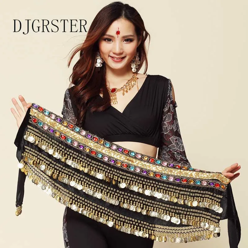 DJGRSTER новый модный шифоновый танцевальный шарф для индийского танца живота 3 ряда