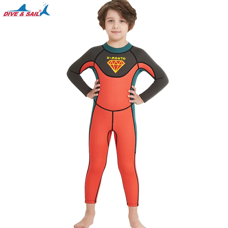 

Kid's Full Wetsuit 2.5mm Neoprene Wetsuits One Piece Swimsuit Back Zipper Diving Snorkeling Swimming Surfing Jump Suit Gilrs