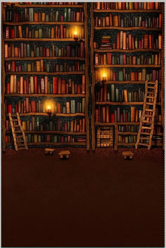 5x7FT книжный кейс для библиотеки полка свечи лестницы пользовательские фото
