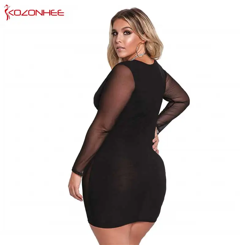Большой Размеры секс Вязание Платье Для женщин Мода эластичность стрейч