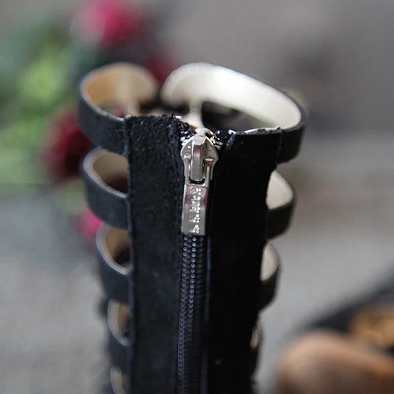 Замша высшего качества Обувь для девочек Римские сандалии из натуральной кожи