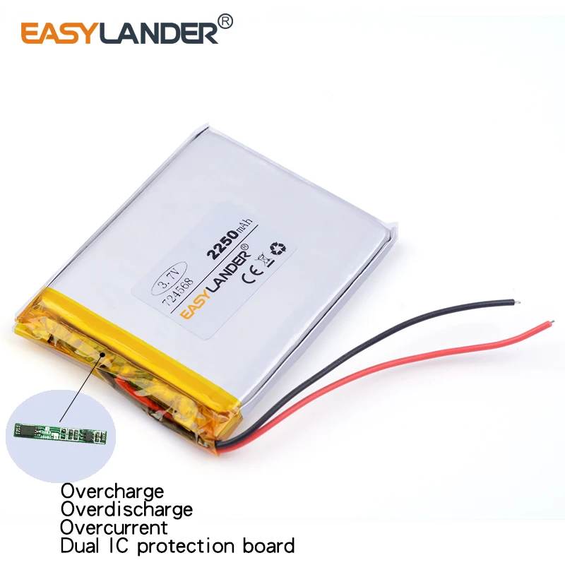3 7 V 2250mAH 724568 PLIB полимерный литий ионный аккумулятор для планшетных ПК GPS mp3 mp4