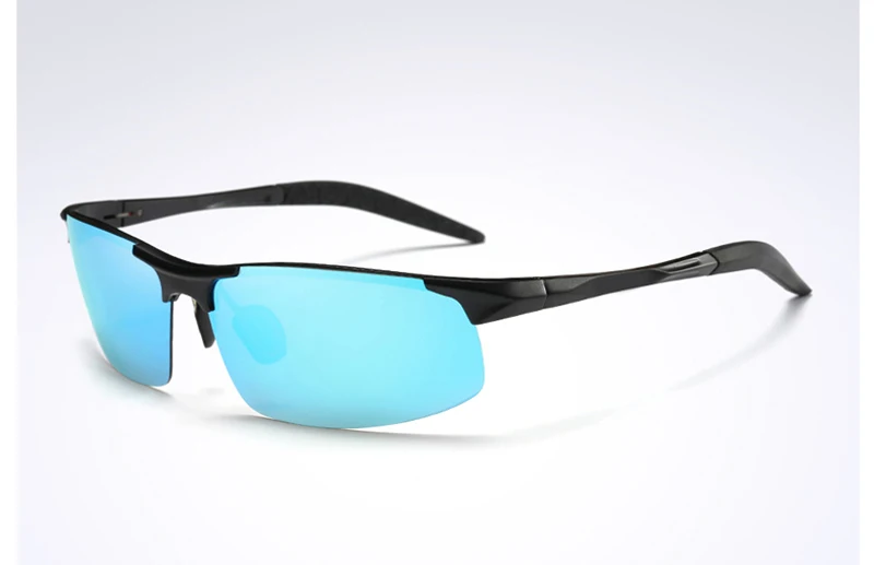 black blue Мужские солнцезащитные очки ELITERA из алюминиево-магниевого сплава с поляризованным покрытием, зеркальные солнцезащитные очки oculos, мужские очки, аксессуары для мужчин E8177 - Цвет линз: black blue
