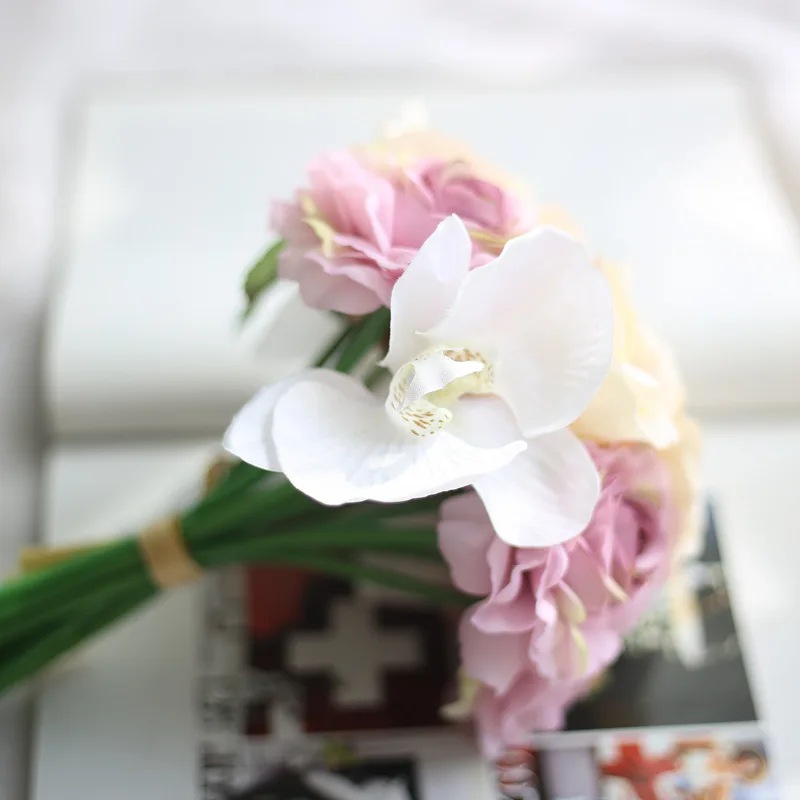2018 новые искусственные цветы фаленопсис букет роз Европейский поддельные