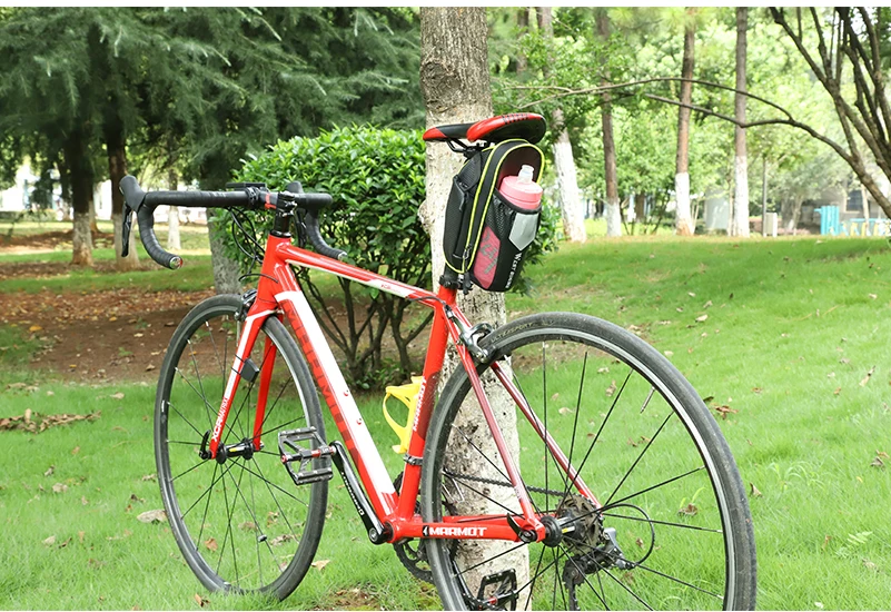 WEST BIKING велосипедная седельная сумка с карманом для бутылки воды, Водонепроницаемая MTB велосипедная задняя Сумка, Аксессуары для велосипеда, велосипедная задняя седельная сумка