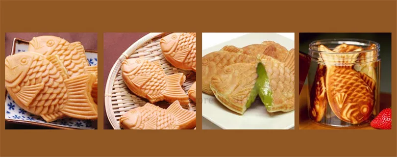 Антипригарная 2 формы рыба тайяки вафельница газовая рыба торт Taiyaki пекарь плита коммерческого использования деревянные ручки