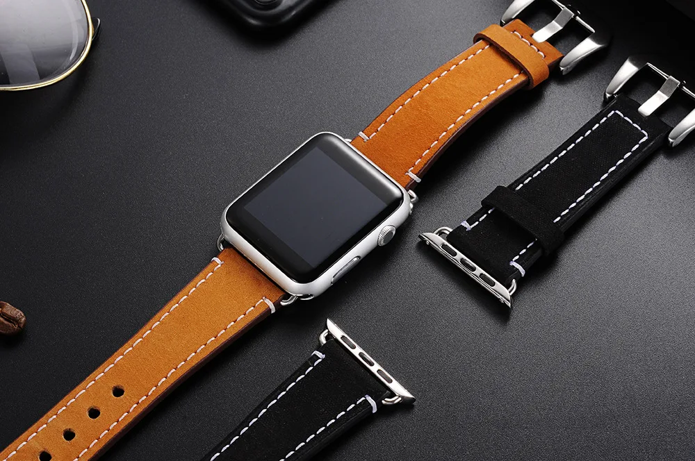 Натуральная кожа Смотреть band ремни для apple watch series 1 2 3 iwatch ремешки большой пряжкой