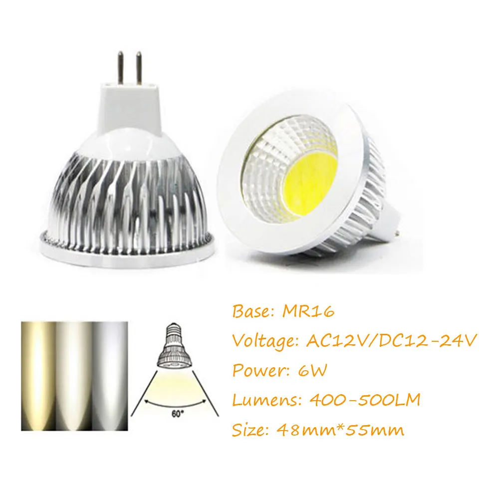 Приглушаемая светодиодная лампа MR16 COB высокой мощности Led прожектор с Cob матрицей