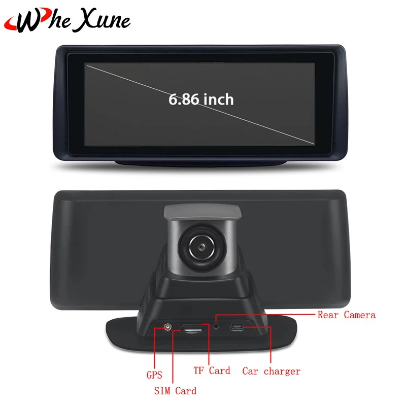 WHEXUNE 3G Android 6 86 Автомобильный dvr 5 0 дюймов Dash Cam gps навигация двойной объектив камера