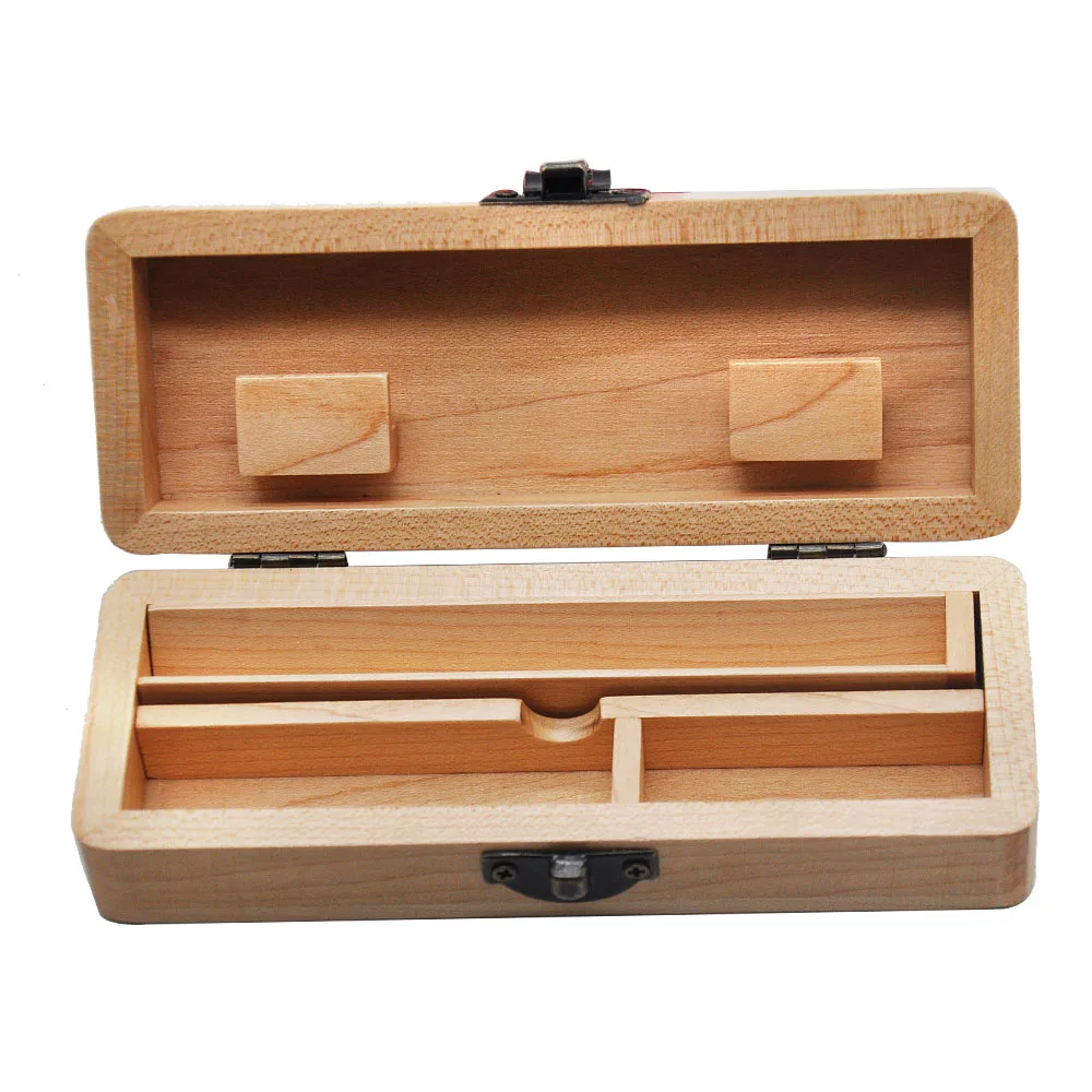 151mm Wood Stash Box Деревянная коробка для хранения с поддоном, натуральные ручной работы деревянные табак и травяной ящик для хранения курительных труб, аксессуары - Цвет: 151mm Wood Stash Box