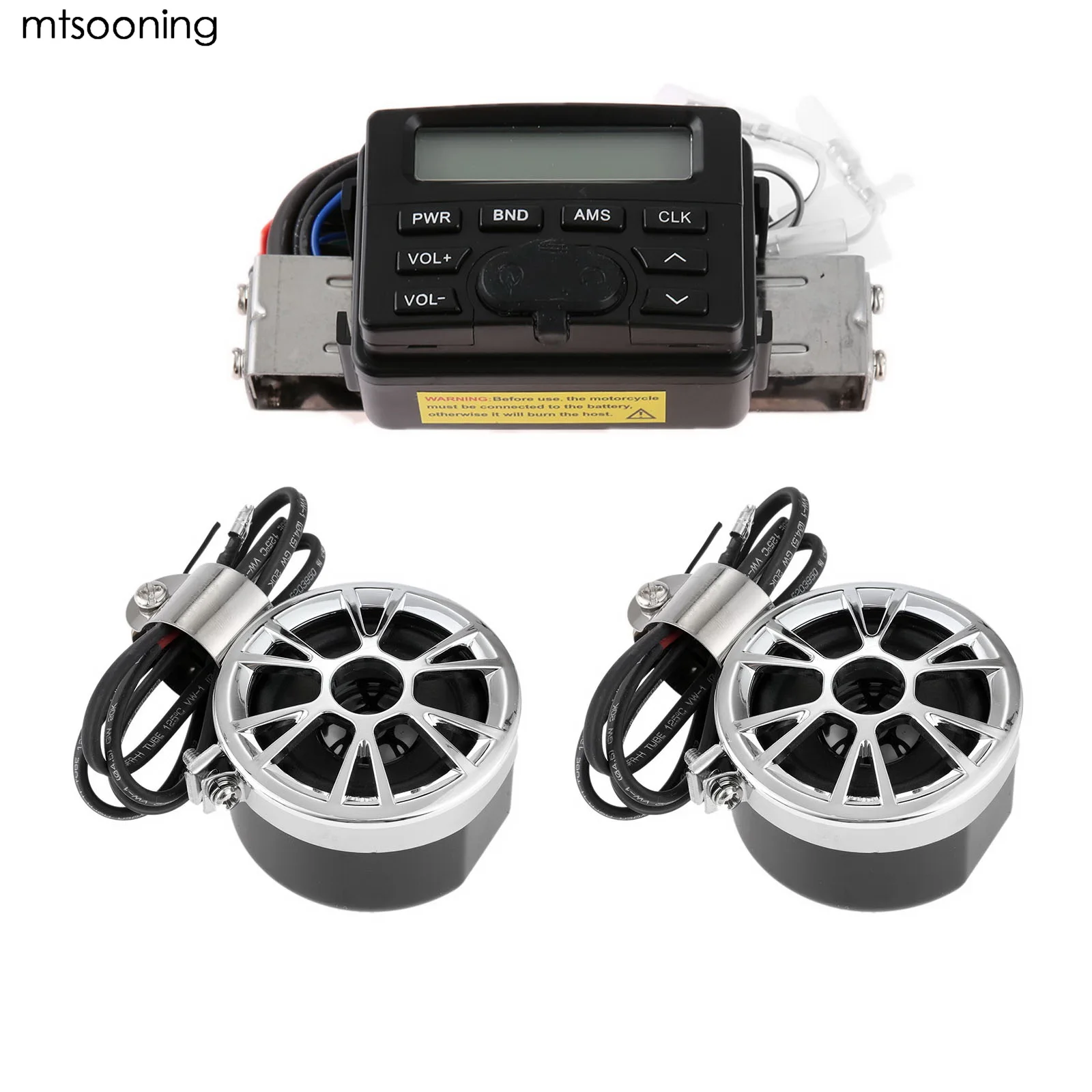 Mtsooning мотоцикл FM радио MP3 аудио система стерео колонки усилитель