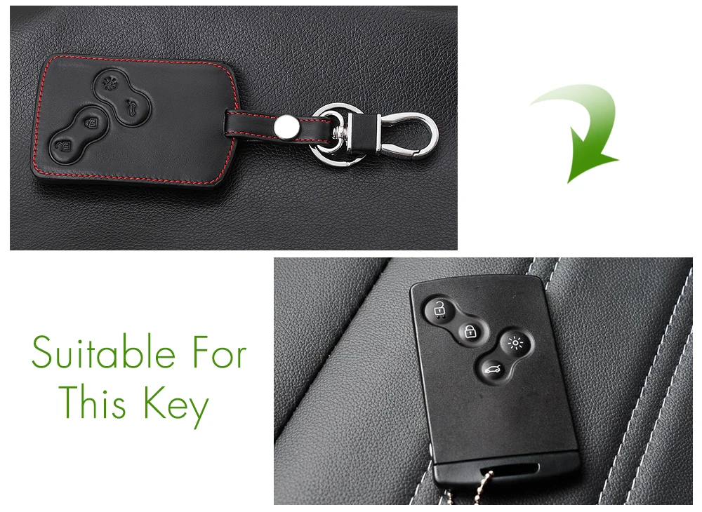 Чехол для автомобильного ключа AndyGo из натуральной кожи Защитная Наклейка Renault Clio