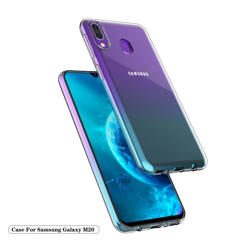 For Samsung Galaxy M20 M30 Transparent cover Case Silicone Soft TPU Cover Phone bag shell |