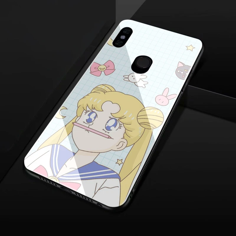 Lavaza японское аниме Kawaii Сейлор Мун закаленное стекло ТПУ чехол для xiaomi 8 9 A1 A2 |