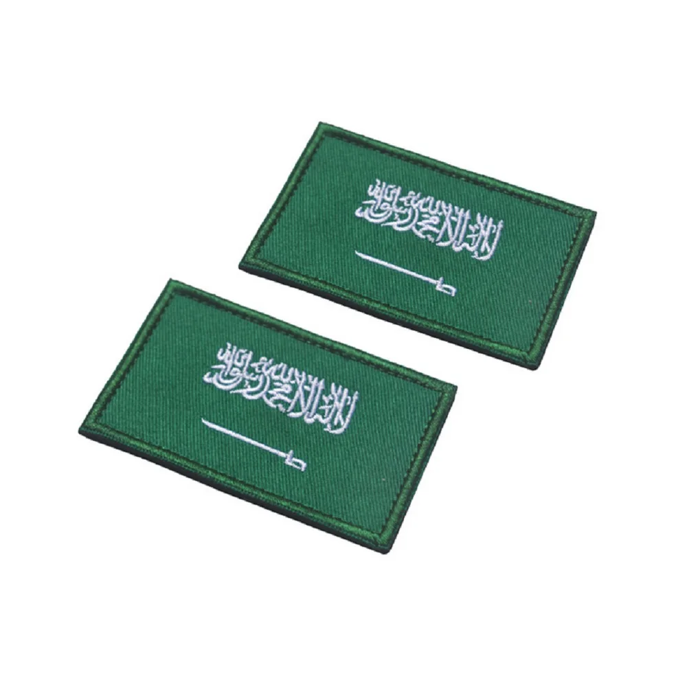 

3D Embroidery Patches Armband Loops And Hook The Flag Of Saudi Arabia Flag Patches Armband Color Chapter Patches