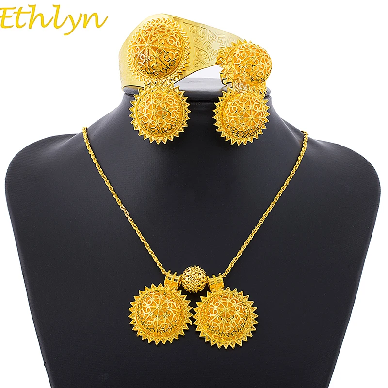 Ethlyn эфиопские пасхальные Ювелирные наборы ожерелье/серьги/Кольцо/браслет