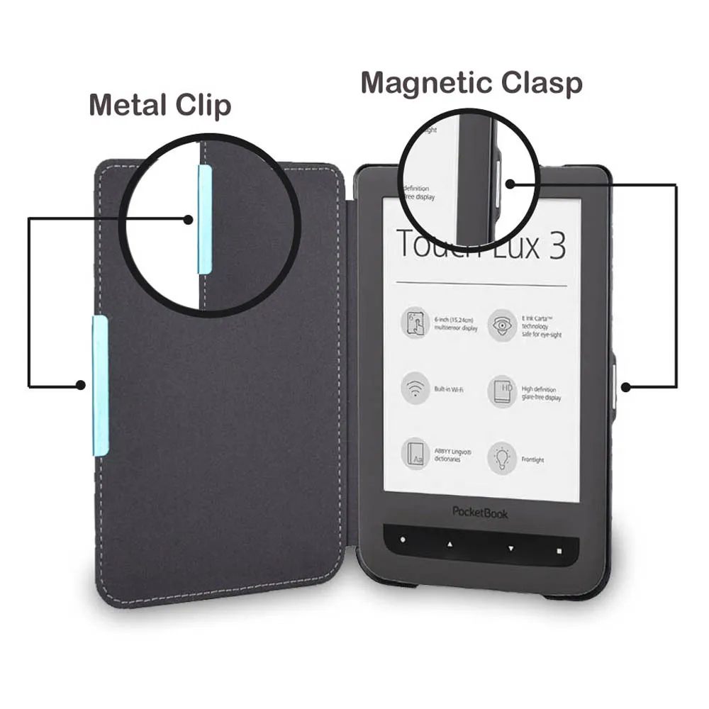 Чехол для электронной книги Pocketbook Touch Lux 3 модель PB 626 Plus кожаный чехол подходит