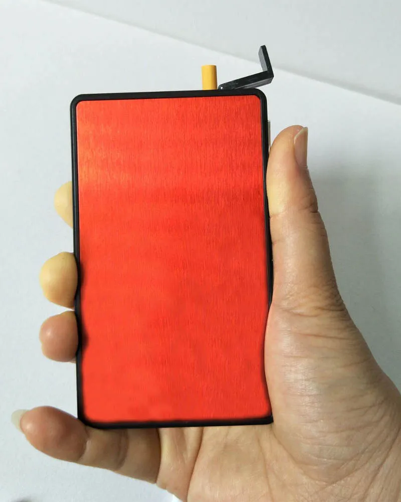 red USB lighter cigarette case for 16 cigarettes with 100mm length and 5mm diameter - Цвет: red