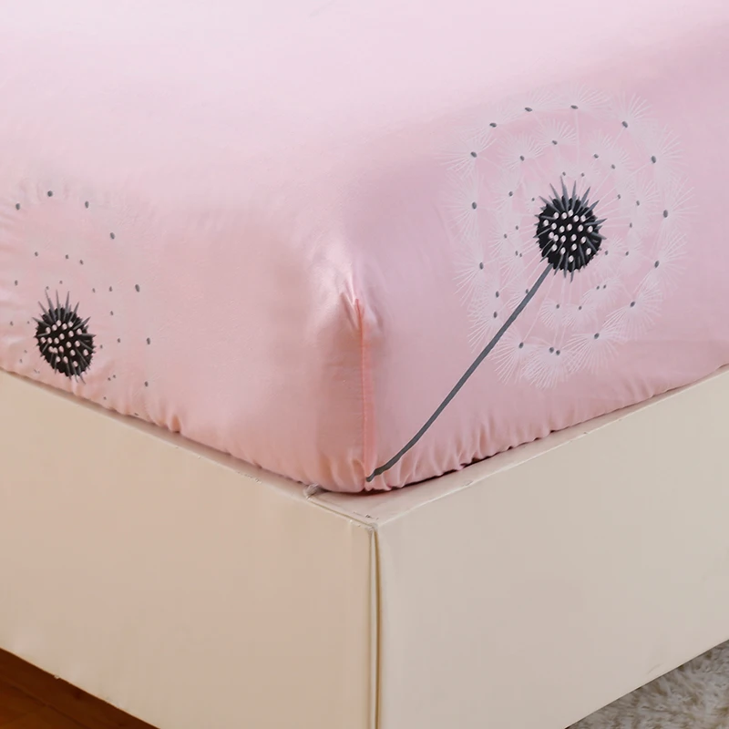 100% хлопок милый розовый + черный Одуванчик узор модный Домашний текстиль кровать