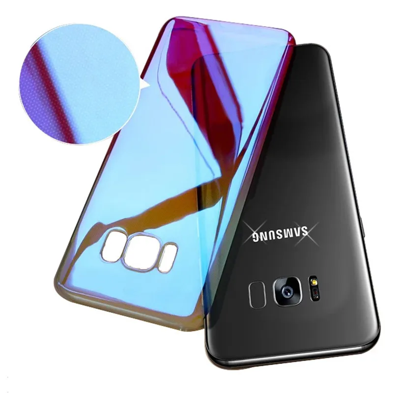 Модные Цвет Градиент Жесткий Пластик чехол для Samsung Galaxy S8 S9 плюс S7 Edge Роскошные