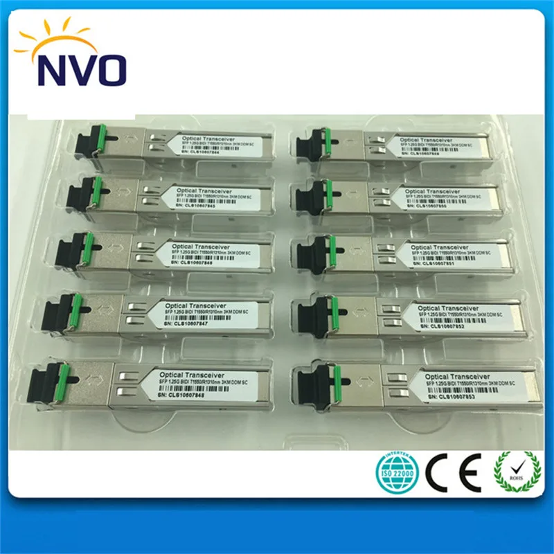 15 пара/лот 1 25 Гбит/с 1310/1550нм 3 км WDM DDM SC BiDi волоконно-оптический SFP трансивер