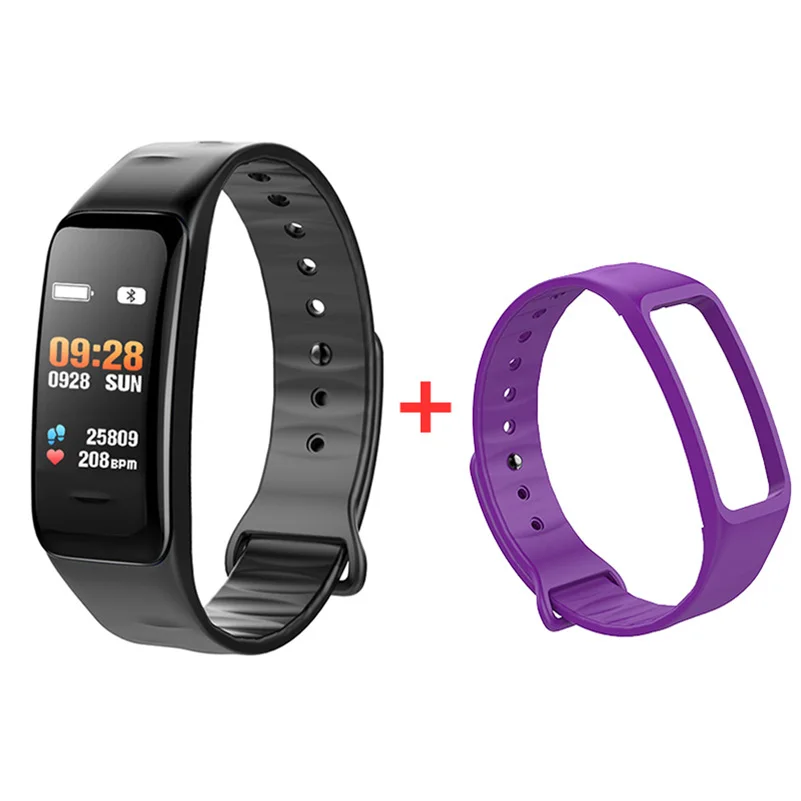 Add Purple Strap Смарт-Браслет Водонепроницаемый Фитнес-трекер часы Смарт-Браслет фитнес-браслет Здоровье монитор сердечного ритма Bluetooth Спорт Smartband - Цвет: Add Purple Strap