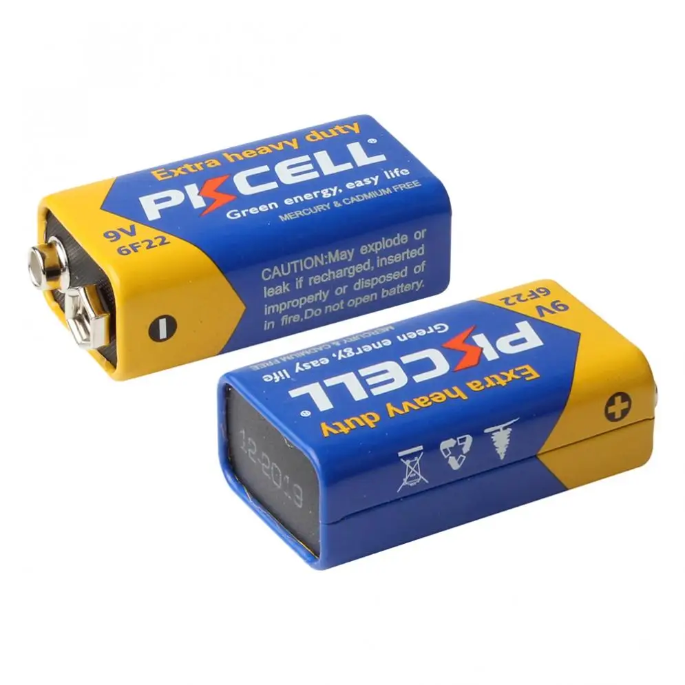 2 шт./лот Pkcell сверхповышенной мощности 9V 6F22 сухой марганцево-Цинковый Батарея для цифровой Камера дистанционного Управление игрушка дымовой пожарной сигнализации