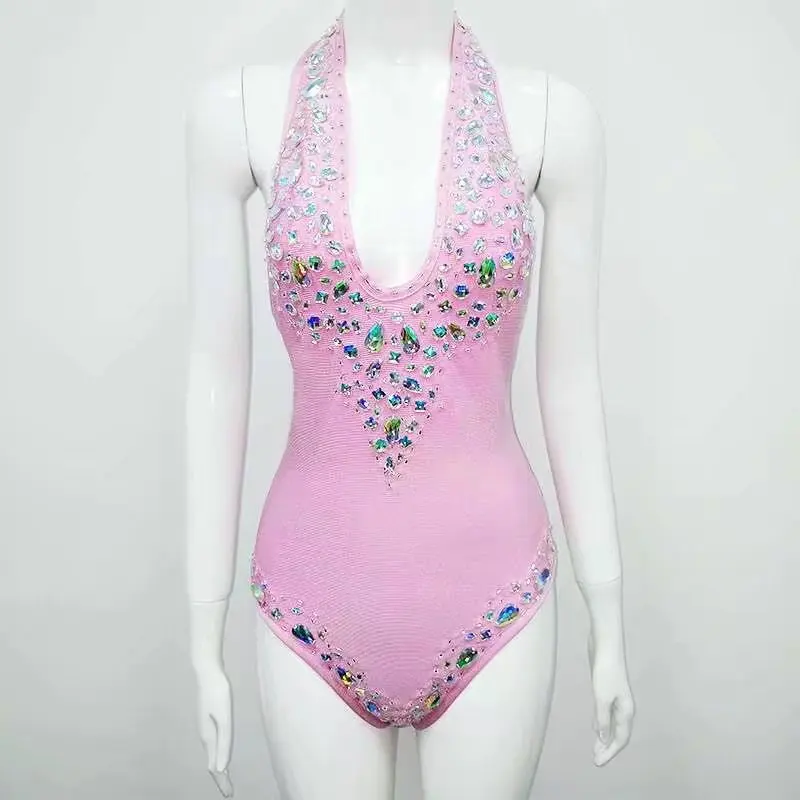 7 цветов однотонный сексуальный боди обтягивающий бандажный купальник с