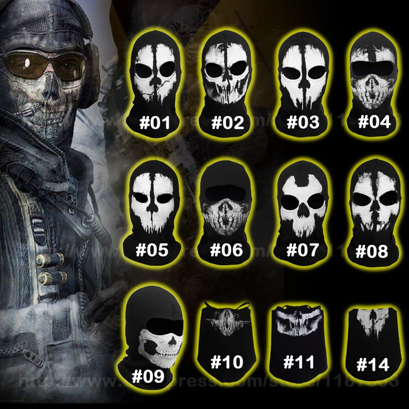 Популярные Полнолицевые маски для призраков черепа велосипедный и Лыжный спорт