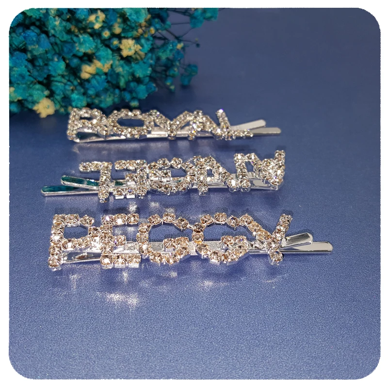 Blingbling Crystal Hair Clip Accessory British Style Word Bobby Pins Jewelry Gift Wholesale | Украшения и аксессуары