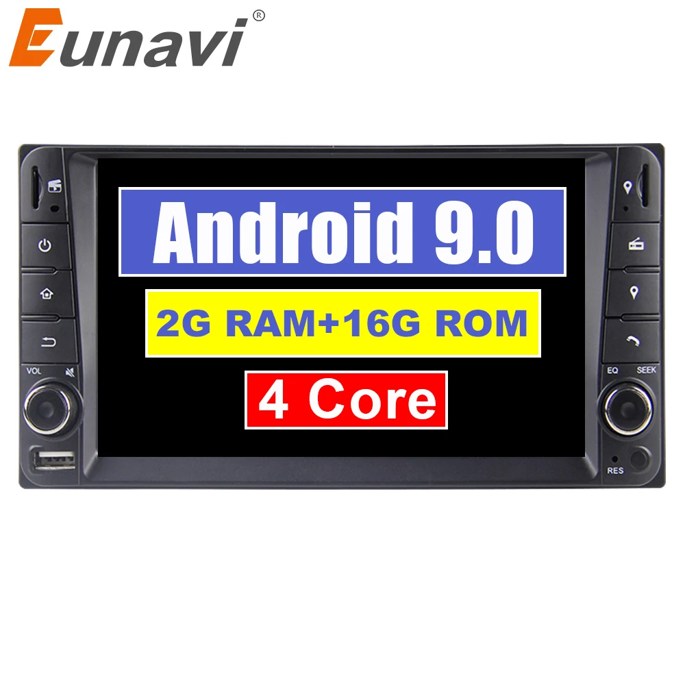 Eunavi 2 din 7 дюймов Android 9,0 автомобильный Радио мультимедийный плеер для Toyota Hilux VIOS старый Camry Prado RAV4 Prado 2003-2008 gps navi