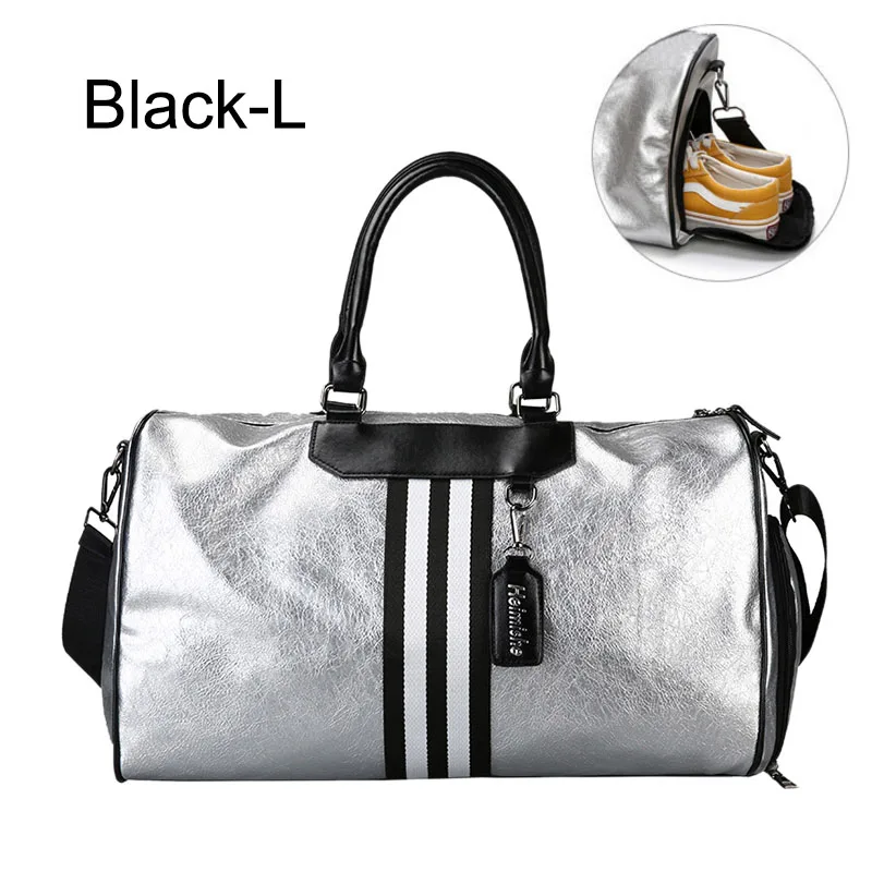 Shoes Style Black L Серебряная спортивная сумка Дамский багаж в упаковке Bag in дорожные сумки с биркой вещевой мешок кожаный Для Женщин Йога Фитнес sac de sport большой XA806WD - Цвет: Shoes Style Black L